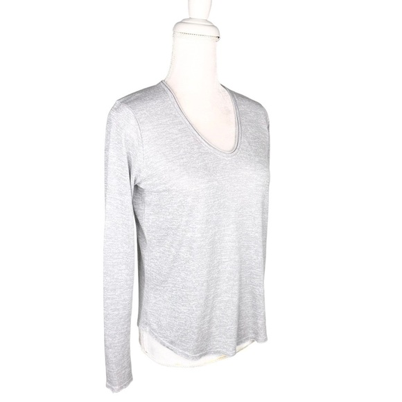 Vince gray v-neck long-sleeve tee t-shirt small - Picture 3 of 15